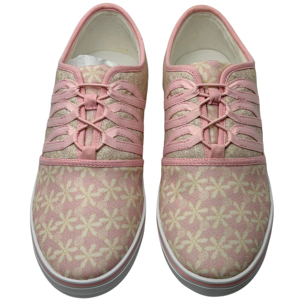 NEW Bradford Exchange Womens US 6.5 UK 5 Shoes Pink Floral Print Ribbon Retro - Picture 4 of 11